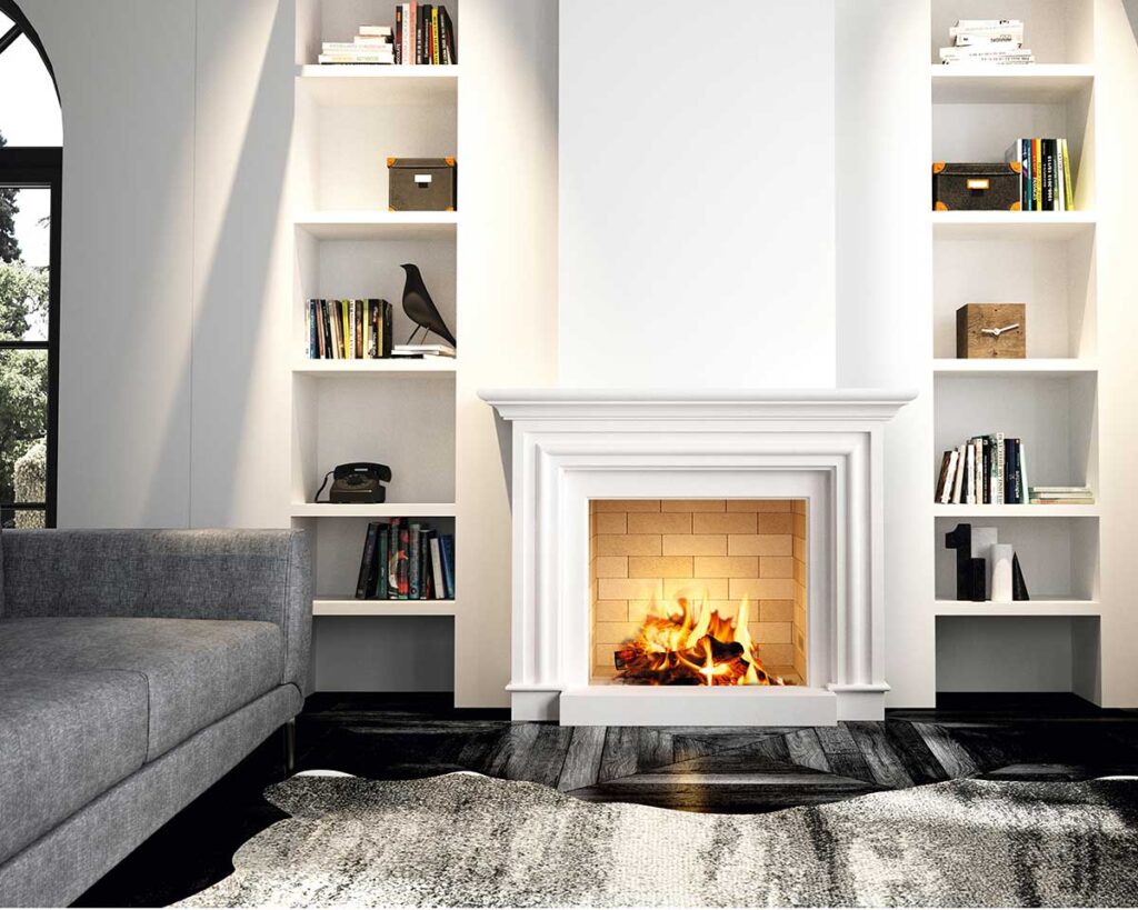 Kamin Amsterdan z ravnim steklom