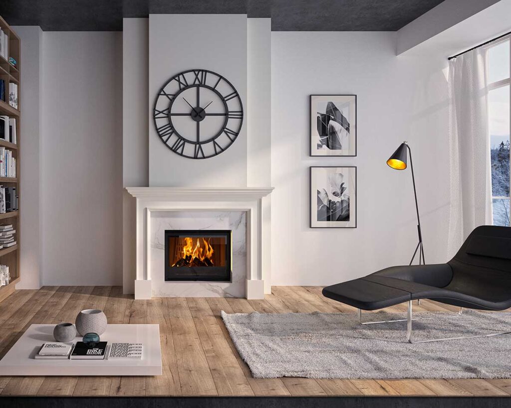 Kamin Dubarry z ravnim steklom